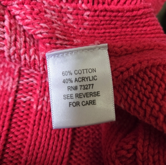 So Wear It Declare It Y2k Pink and Red Cable Knit Sweater. Size M - Picture 9 of 11